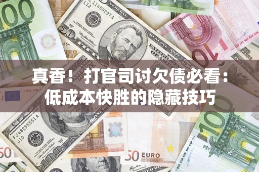武汉真香！打官司讨欠债必看：低成本快胜的隐藏技巧