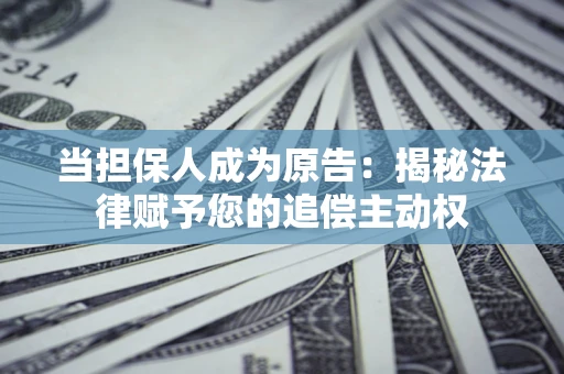 武汉当担保人成为原告:揭秘法律赋予您的追偿主动权 武汉当担保人成为原告:揭秘法律赋予您的追偿主动权